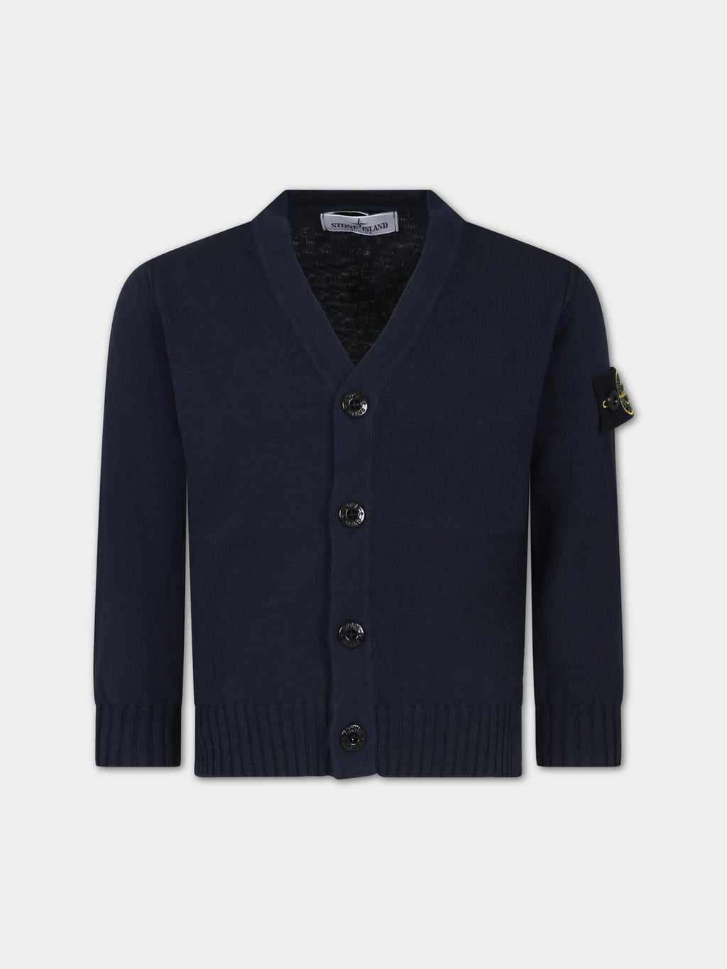 Cardigan bleu pour garçon avec logo